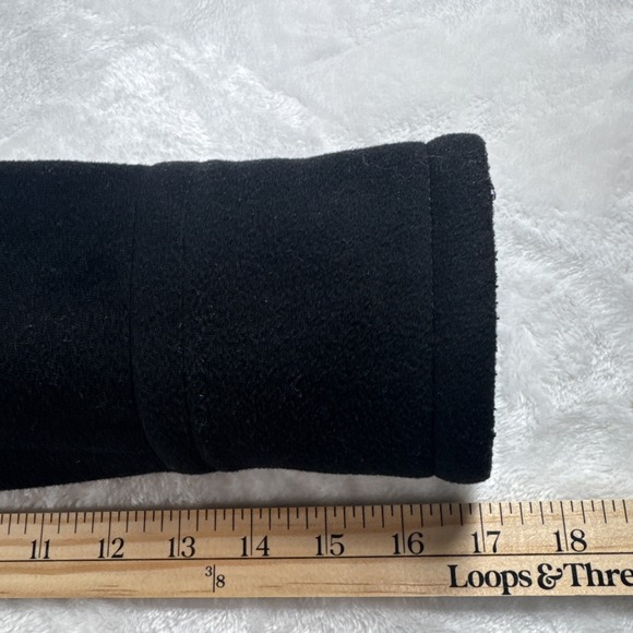 J.CREW Wool Blend Size 0 Womens Large Button Black Long Sleeve Lined Peacoat - Picture 4 of 11